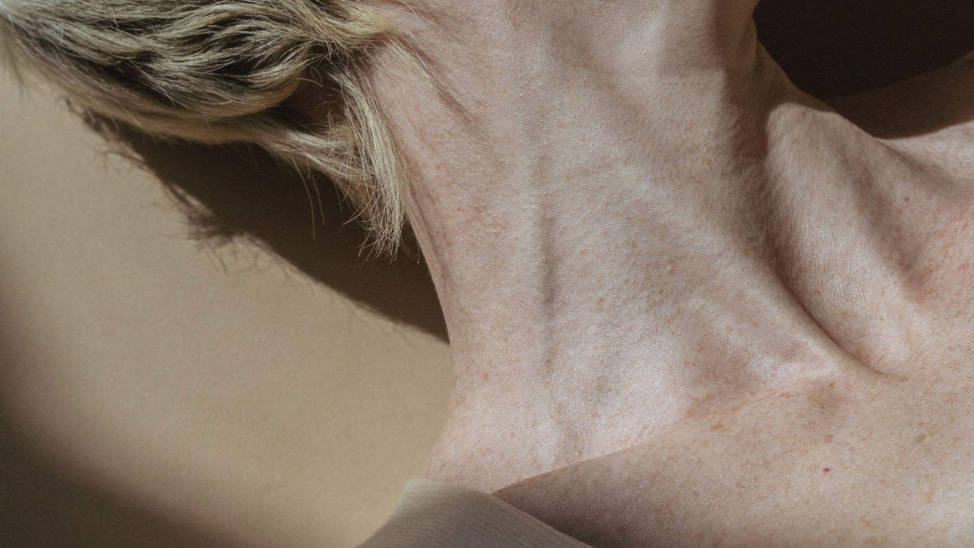 Close up of a man's neck